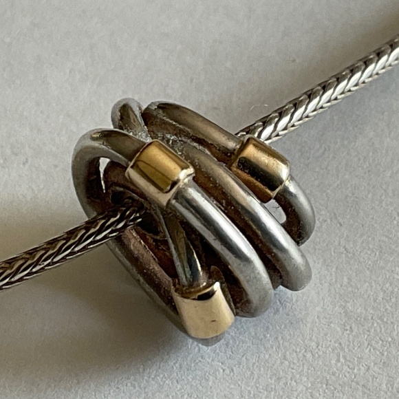 Pandora two tone necklace 14k gold and silver. - Picture 3 of 7